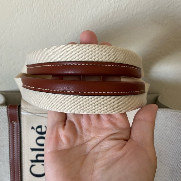 Woody medium leather-trimmed cotton-canvas tote - Picture 2 of 16